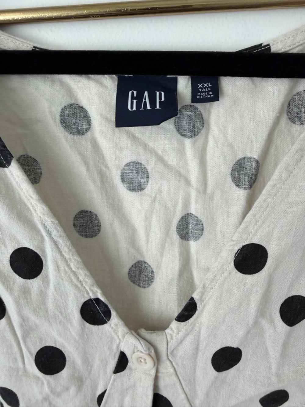 GAP Cream Midi Dress with Black Polka Dots - Picture 3 of 3